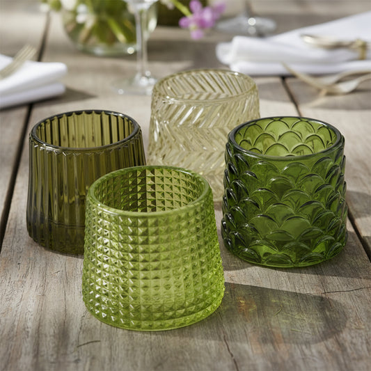 Glass Tealight Holders - Green