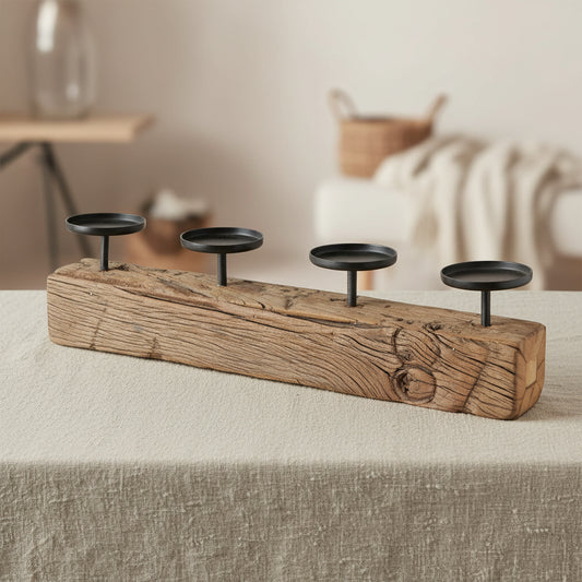 Recycled Wood Candle Holder