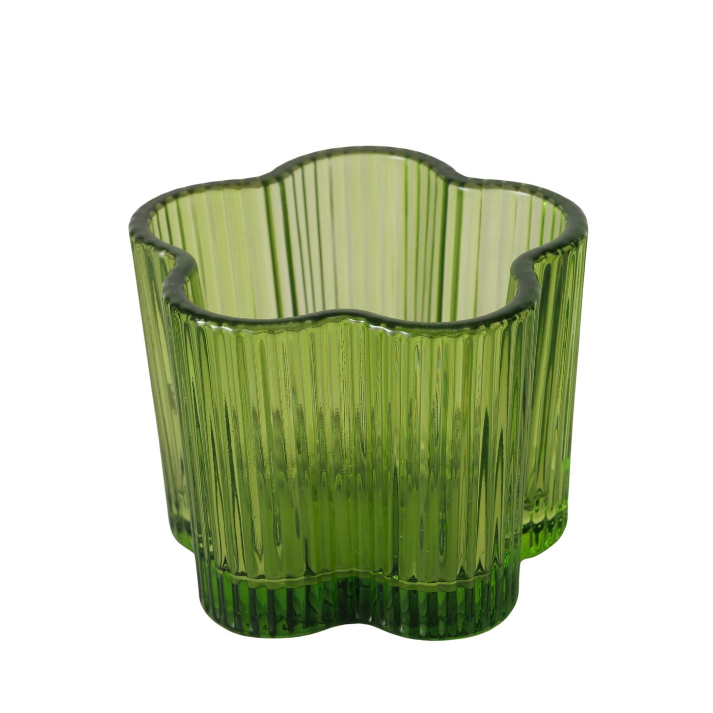 Glass Flower Shaped Tealight Holders