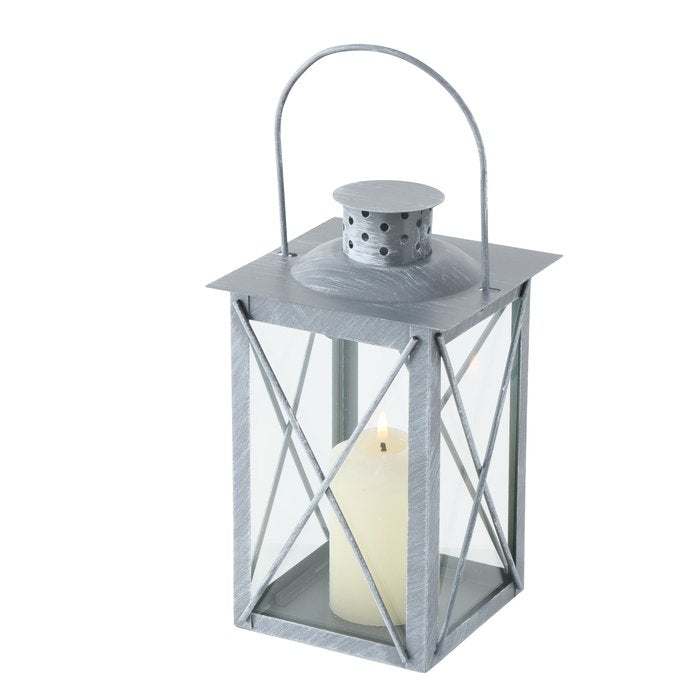 Tall Rustic Grey Metal Laterns