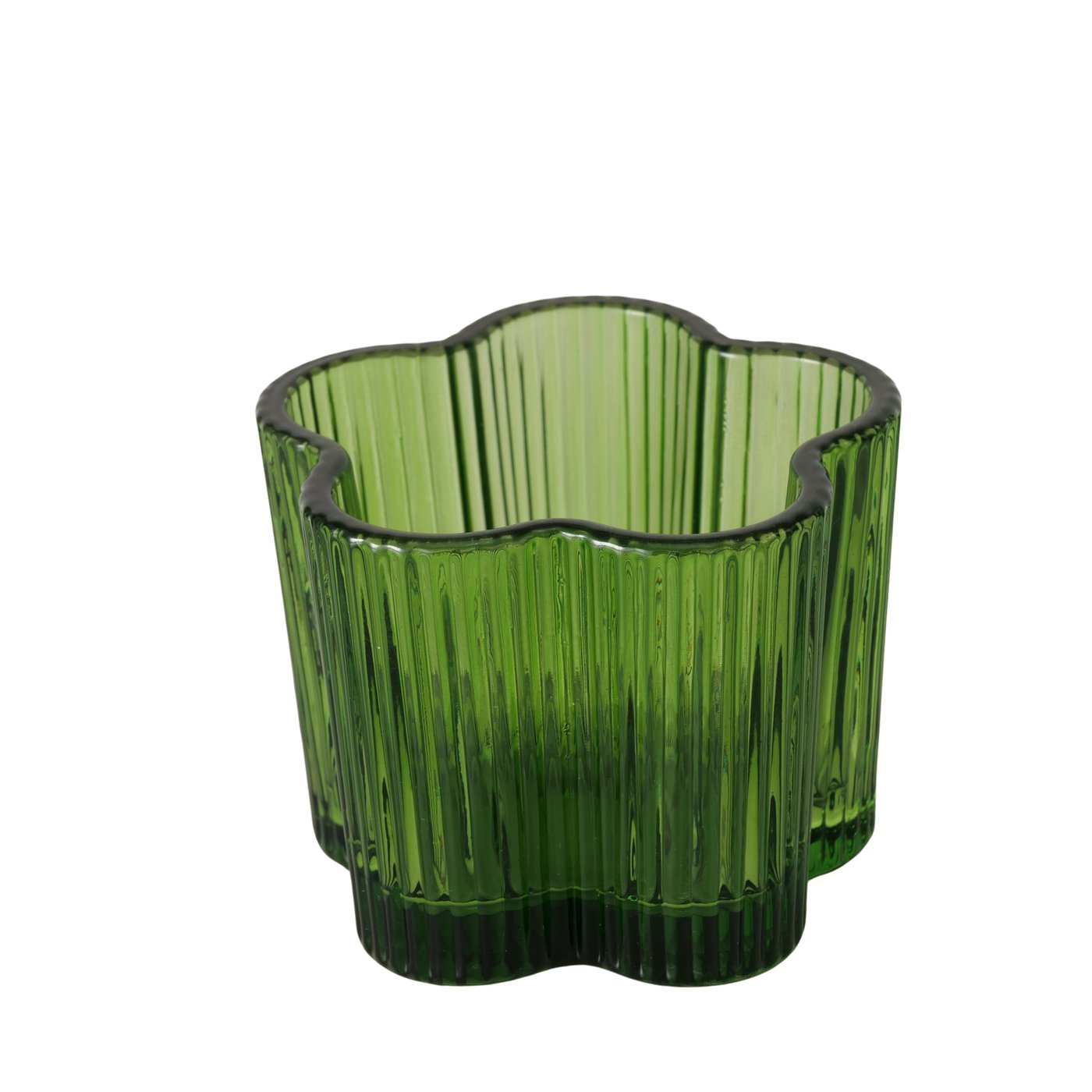 Glass Flower Shaped Tealight Holders