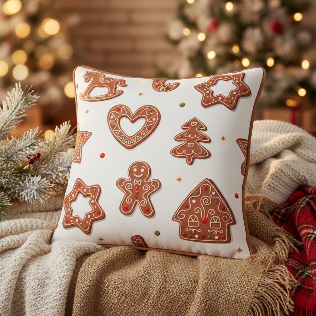 Gingerbread Patterned Cushion