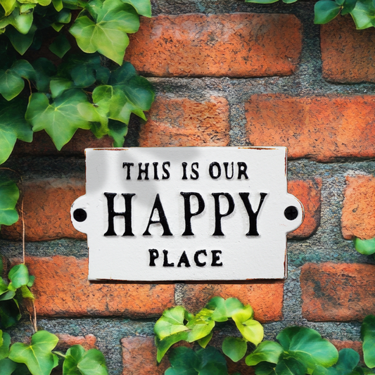 'Happy Place' Cast Iron Sign