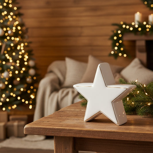 White Ceramic Star Ornament