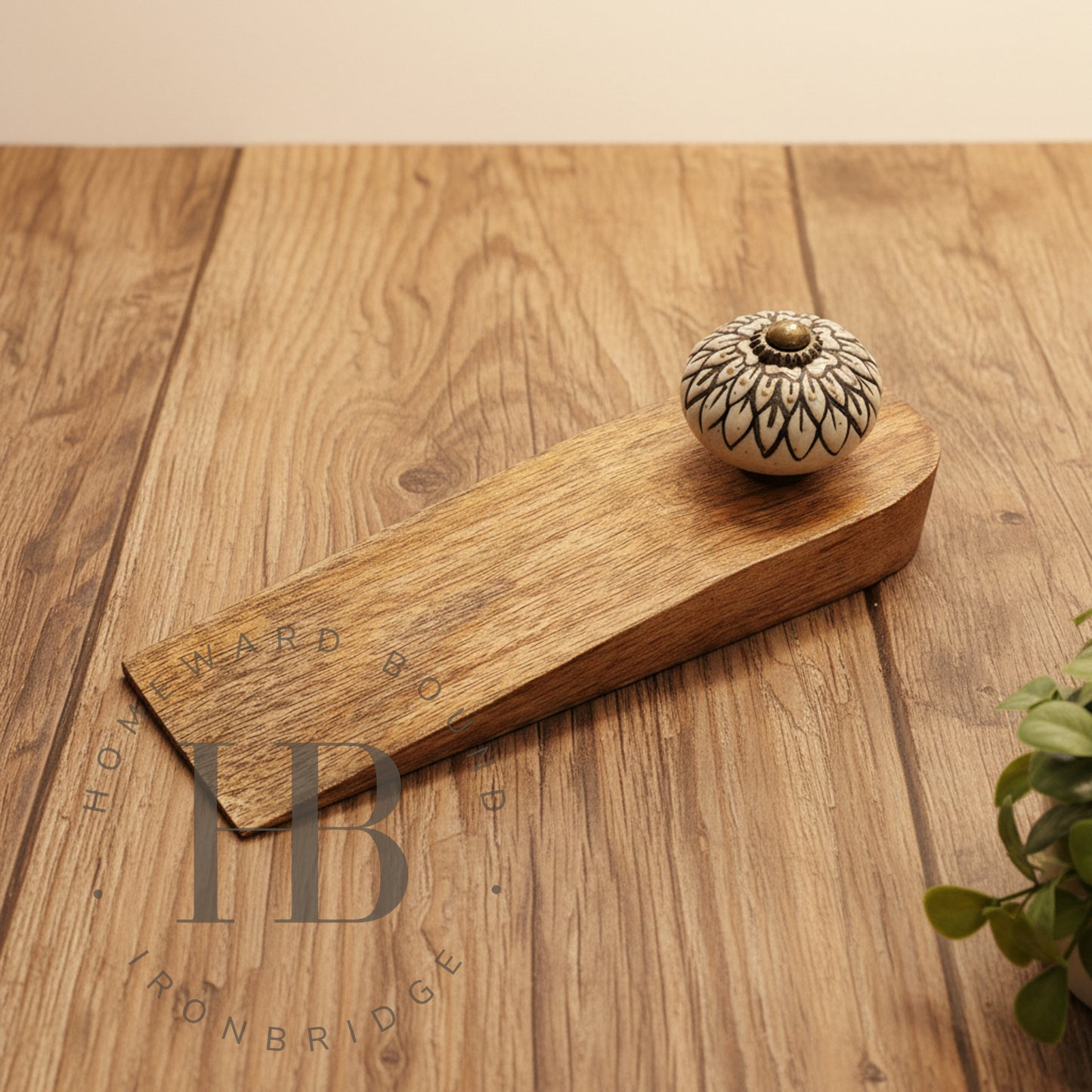 Mango with Ceramic Knob Door Wedge - Neutral