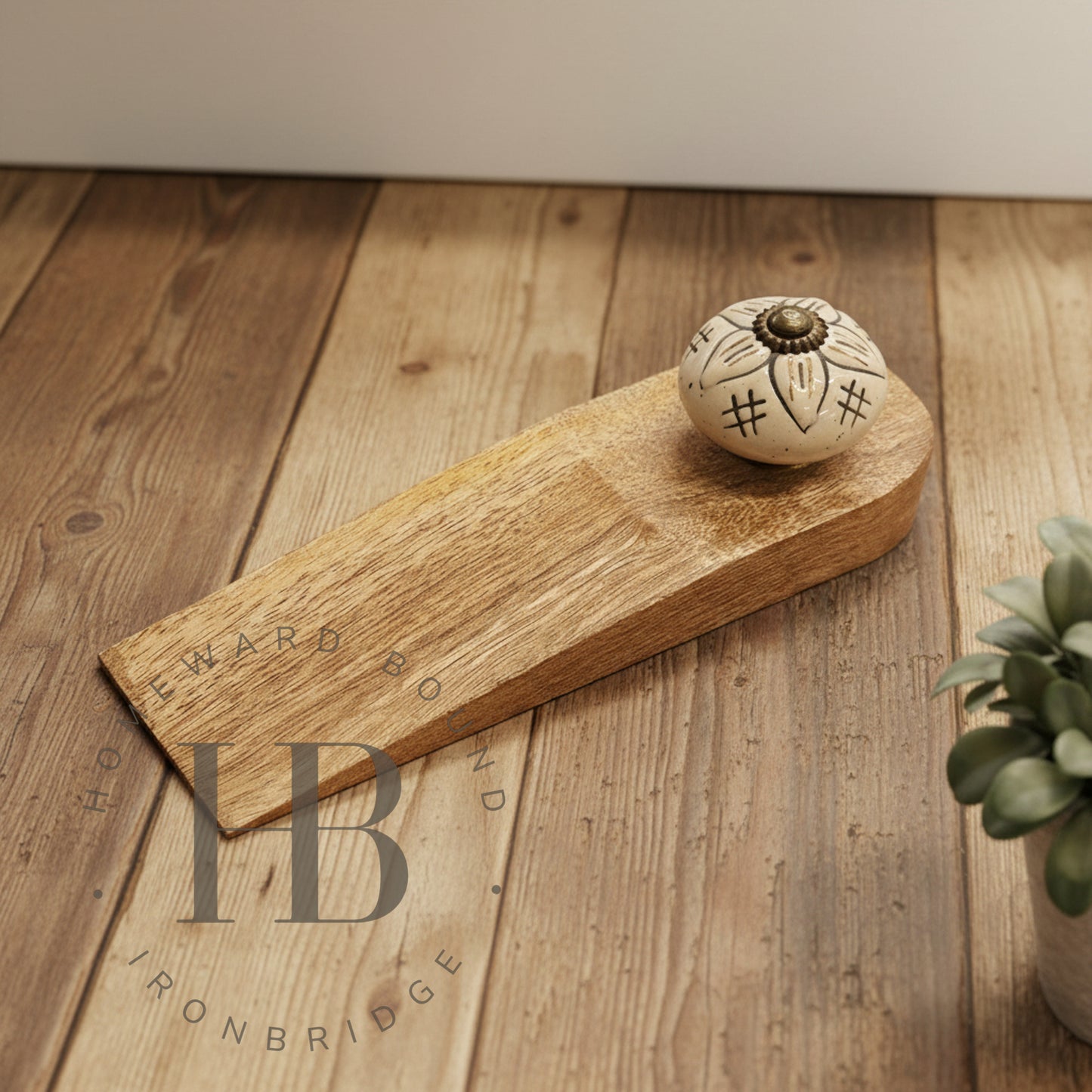 Mango with Ceramic Knob Door Wedge - Neutral