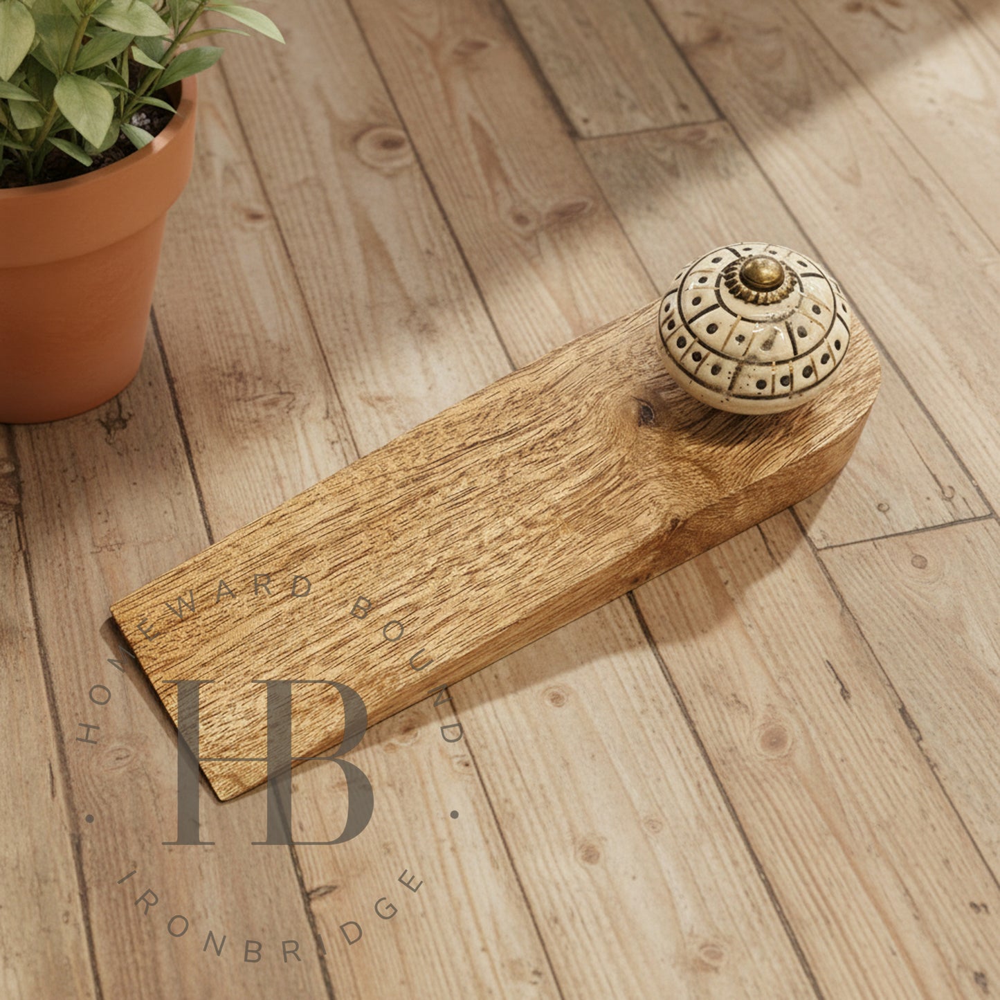 Mango with Ceramic Knob Door Wedge - Neutral