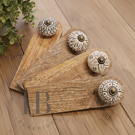 Mango with Ceramic Knob Door Wedge - Neutral