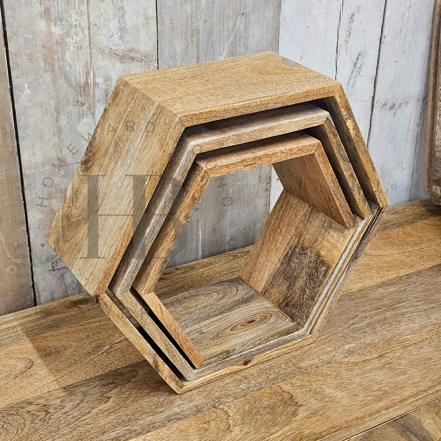 Hex Solid Mango Display Shelves