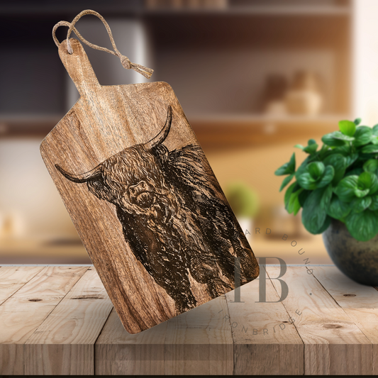 Highland Cow 50cm Wooden Display Board