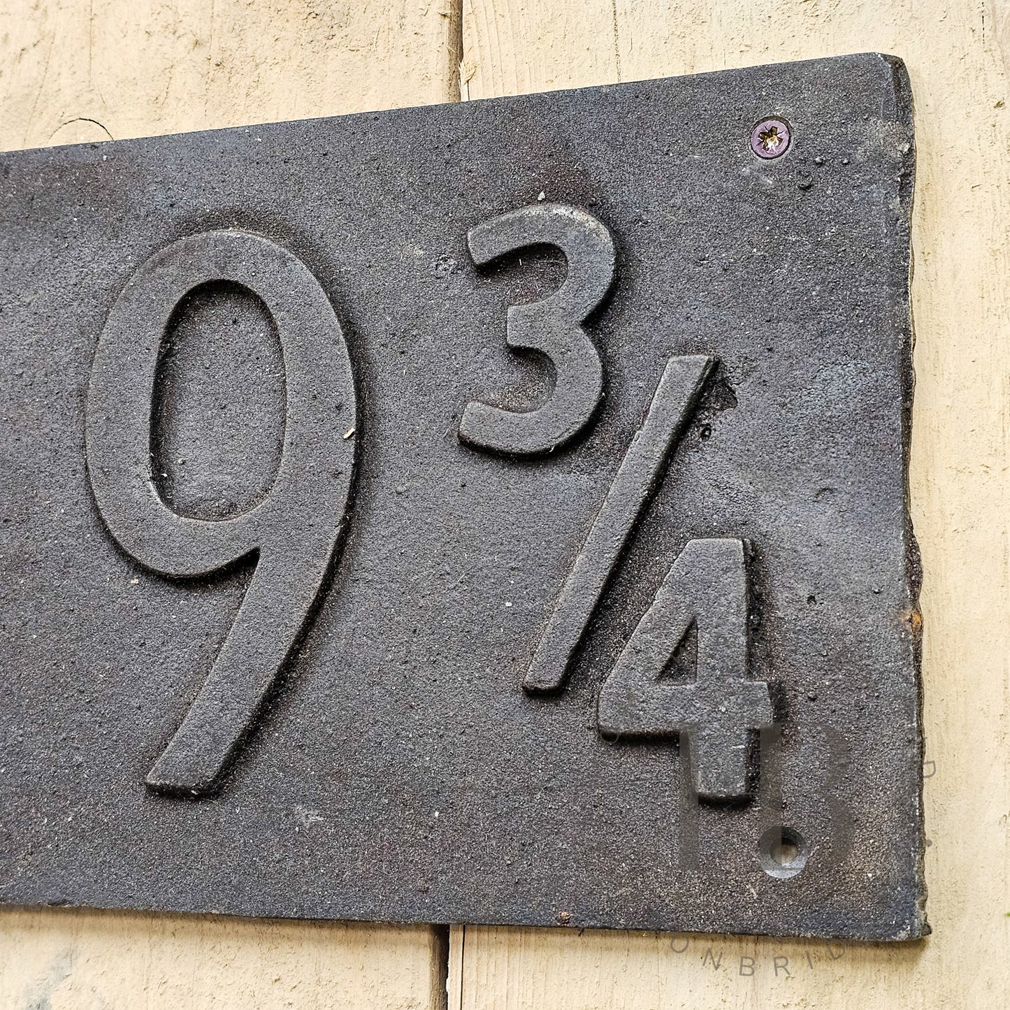 Large Cast Iron 'Platform 9 3/4' Sign