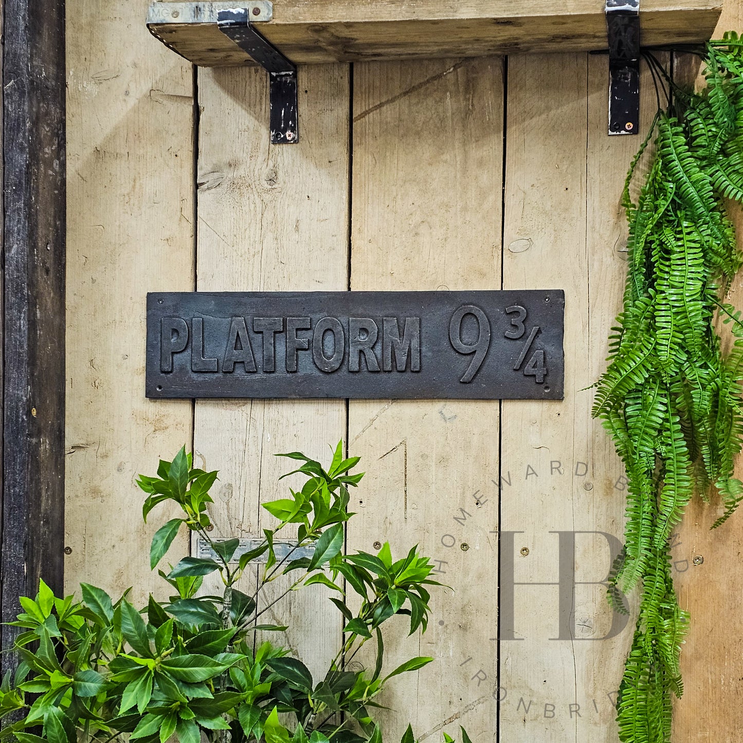 Large Cast Iron 'Platform 9 3/4' Sign
