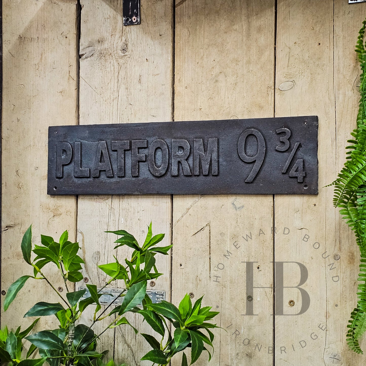 Large Cast Iron 'Platform 9 3/4' Sign