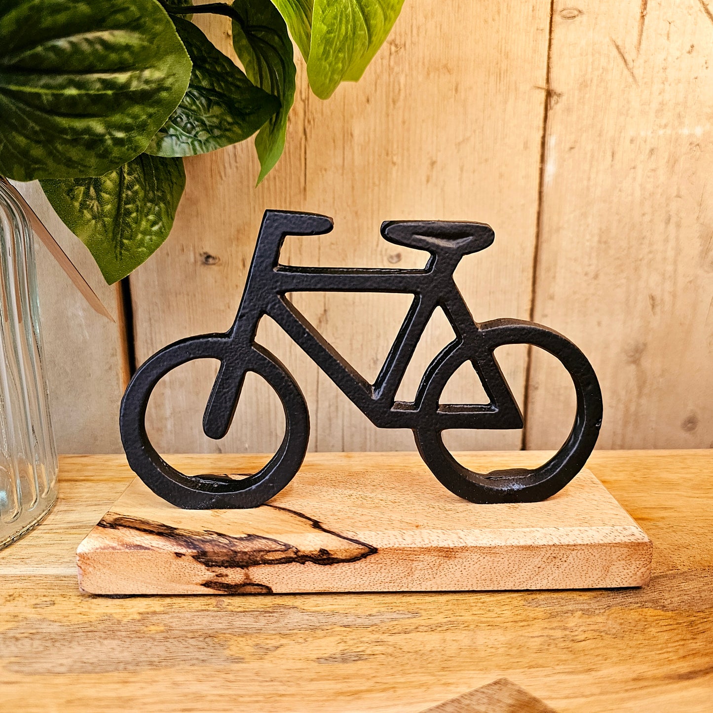 Metal Bicycle on Wooden Plinth