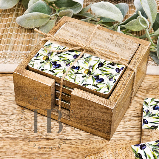 Set of 4 - Olive Grove Mango Coasters