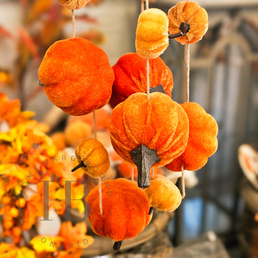 Autumn Velvet Pumpkin Garland