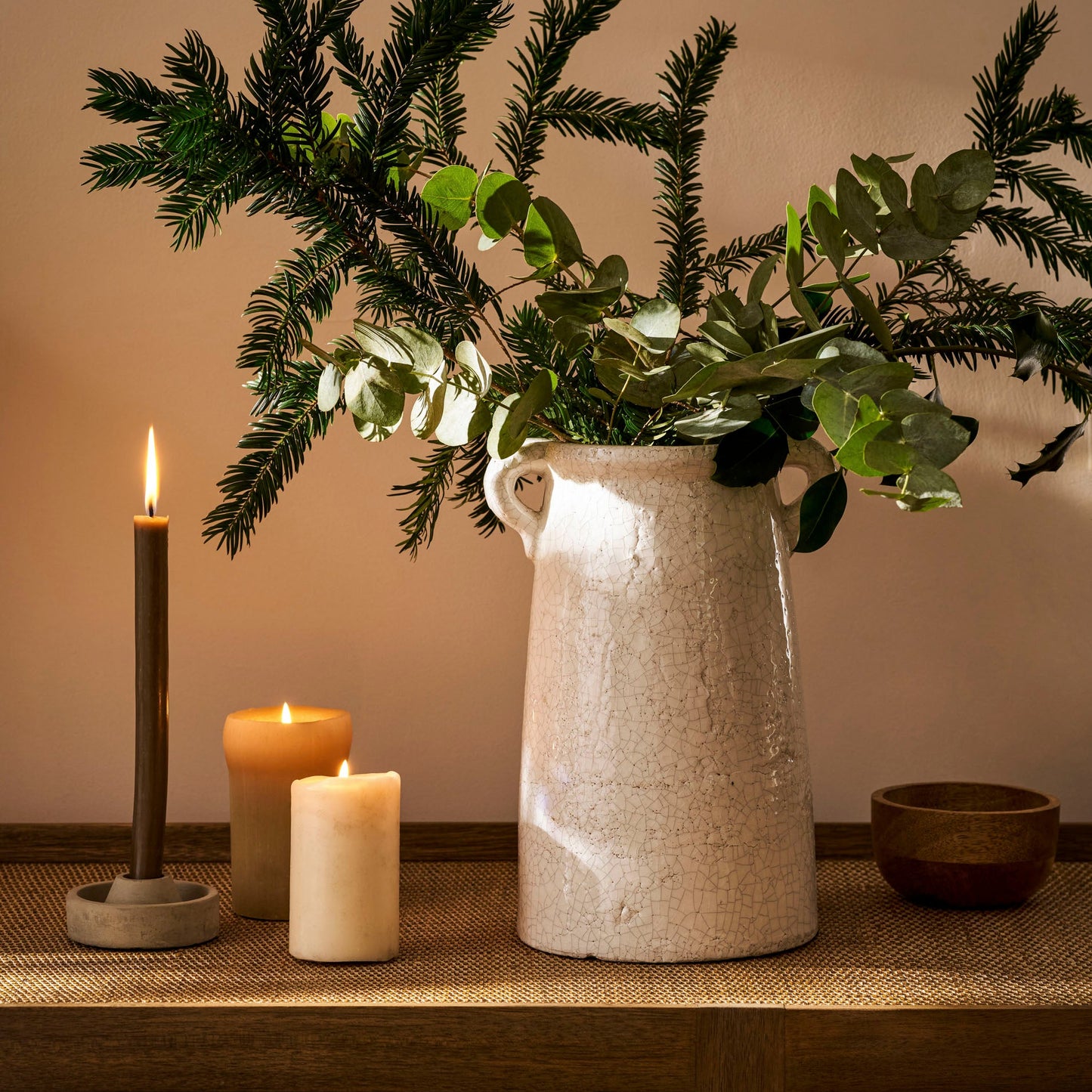 Ravello Large Vase Off-White Crackle Glaze