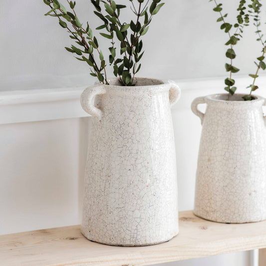 Ravello Large Vase Off-White Crackle Glaze