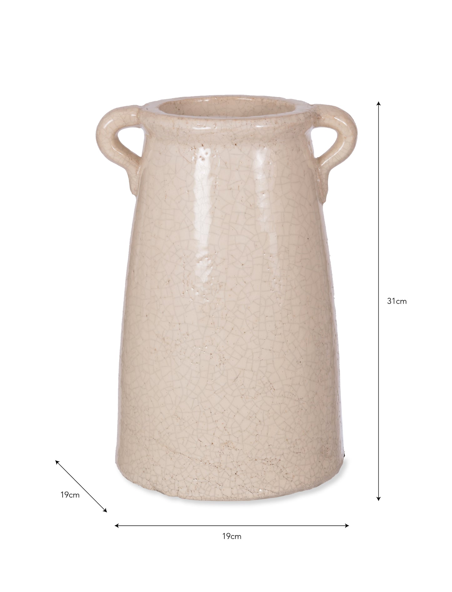 Ravello Large Vase Off-White Crackle Glaze