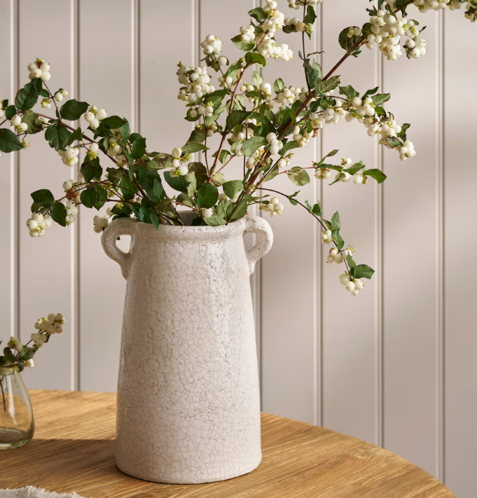 Ravello Heavy Vase - Large - Off-White Crackle Glaze