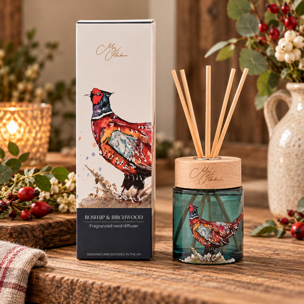 Rosehip & Birchwood Reed Diffuser - Pheasant - 150ml