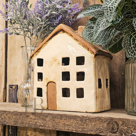 Large Ceramic House Candle Holder