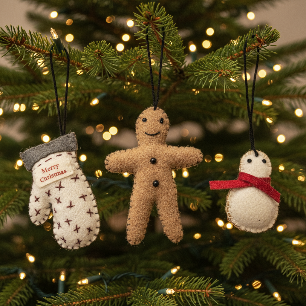 Felt Hanging Mini Decorations - Handmade