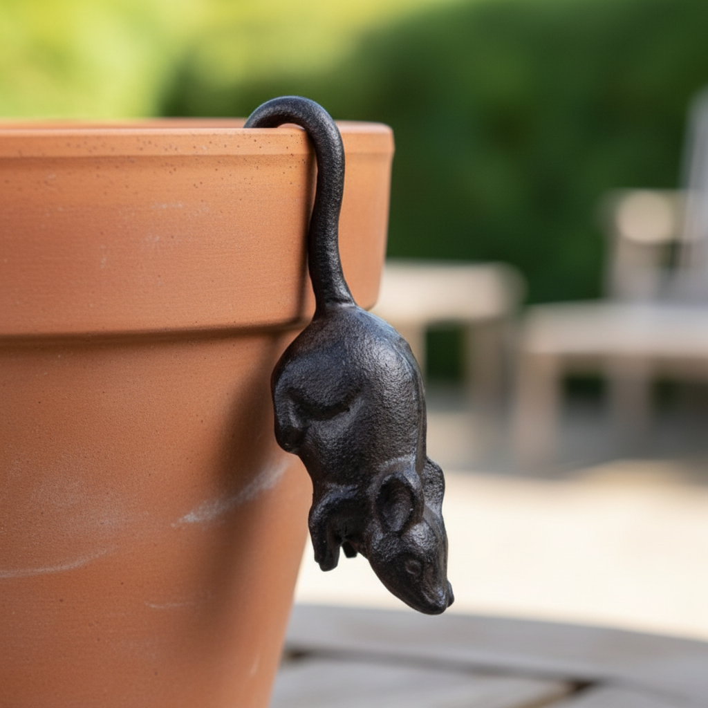 Cast Iron Mouse Pot Hanger