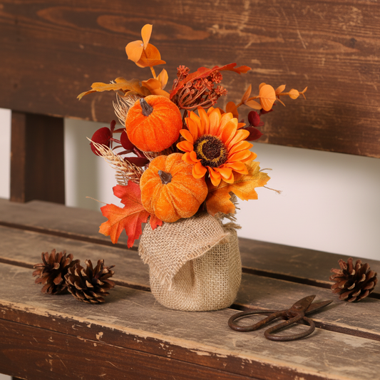 Autumn Harvest Hessian Arrangement