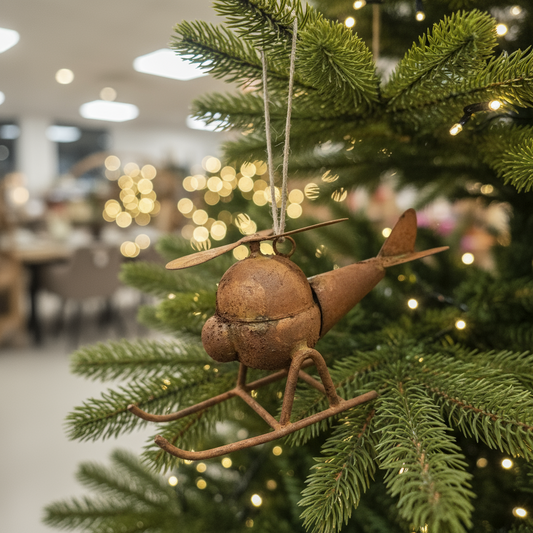 Rusty Helicopter Hanging Decoration