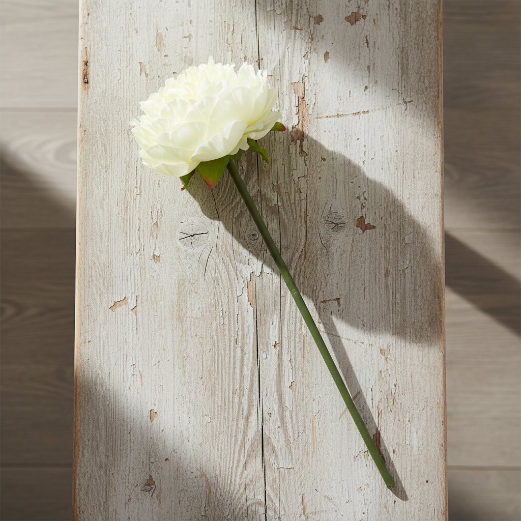 Silk Short Stem Peony - Cream