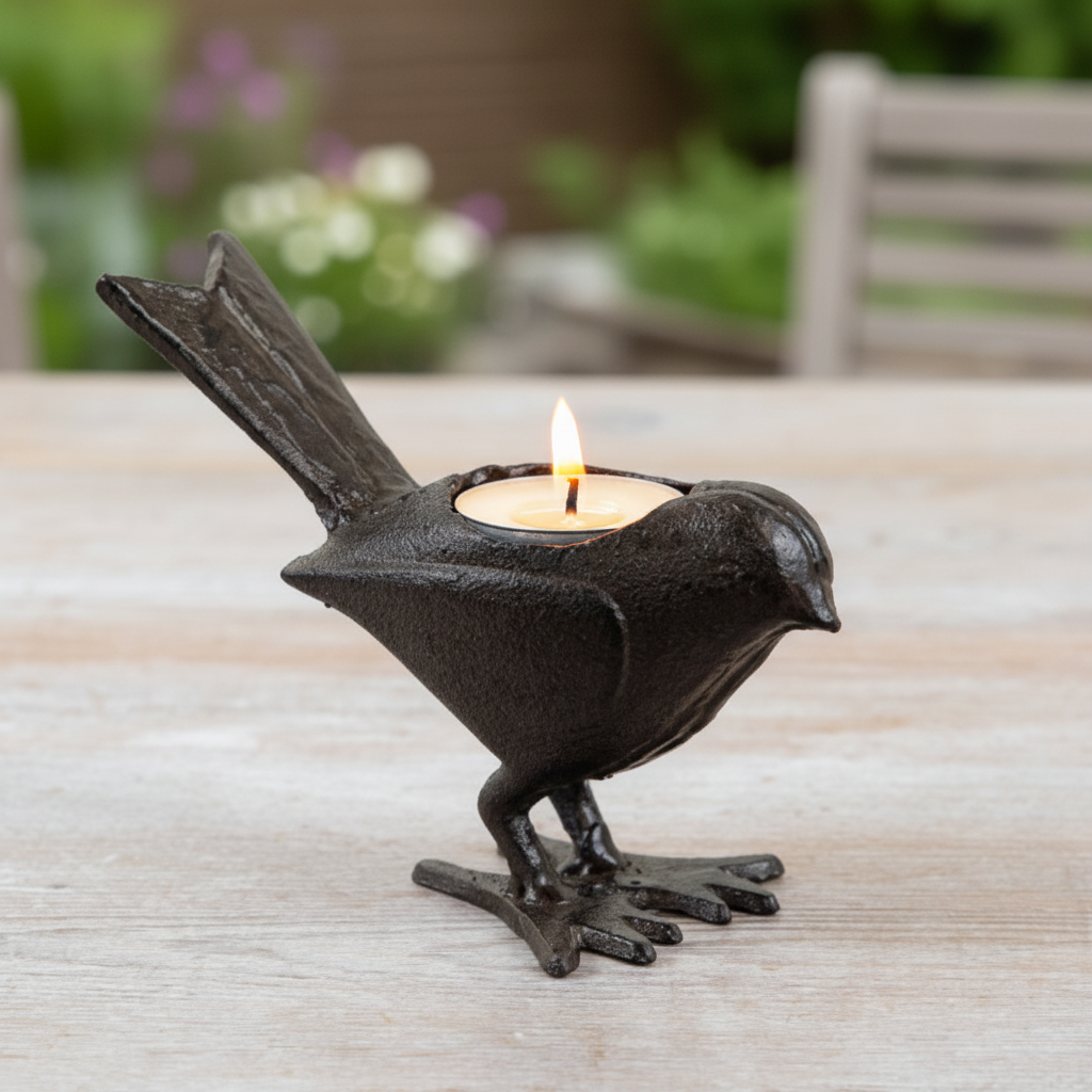 Cast Iron Bird Tealight Holder