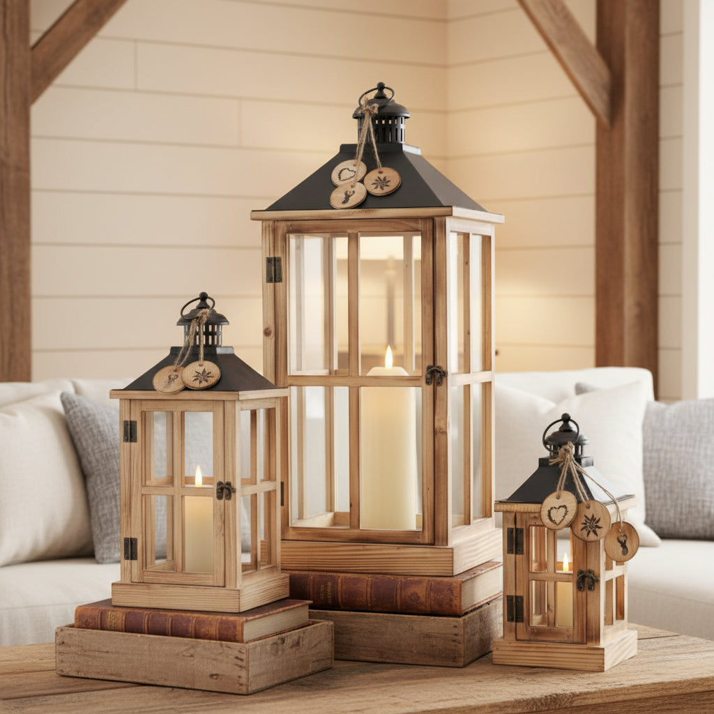 Wooden Lanterns - 3 Sizes