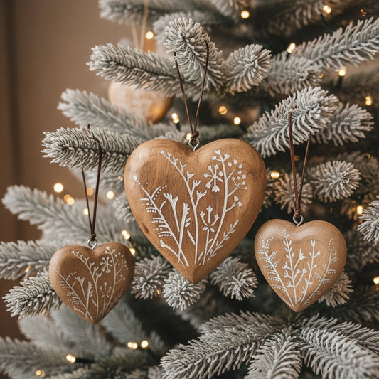 Wooden Decorated Hearts - 3 Sizes