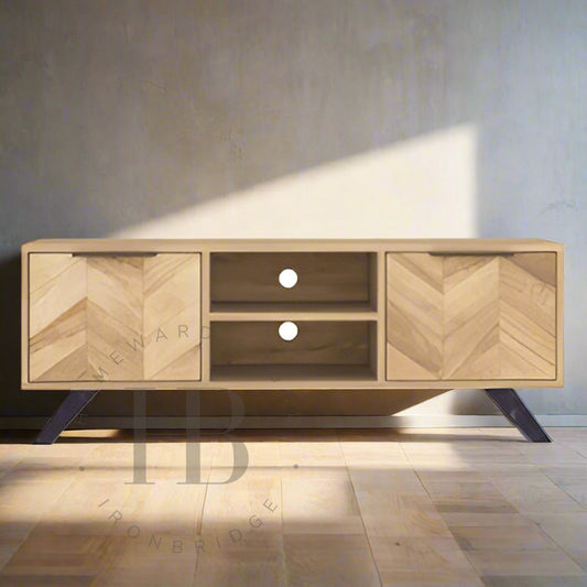 Herringbone Long/Low TV Cabinet