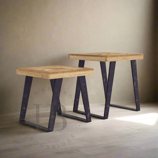 Herringbone Nest of Two Tables