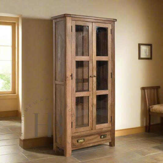 Farmhouse Mango Glass Display Cabinet
