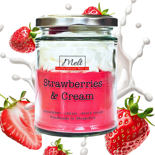 Strawberries &  Cream - Jam Jar Candle