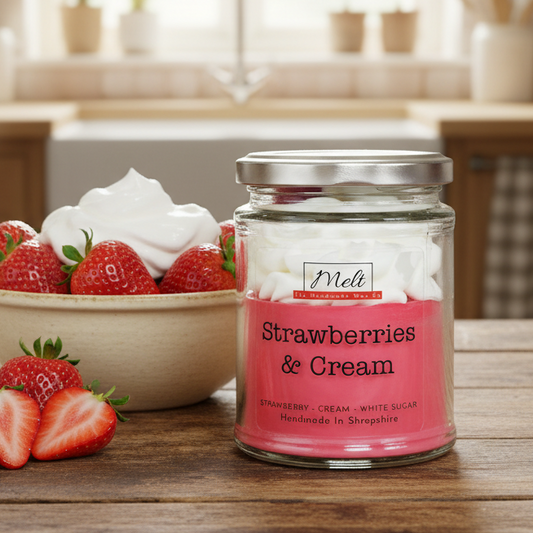 Strawberries &  Cream - Jam Jar Candle