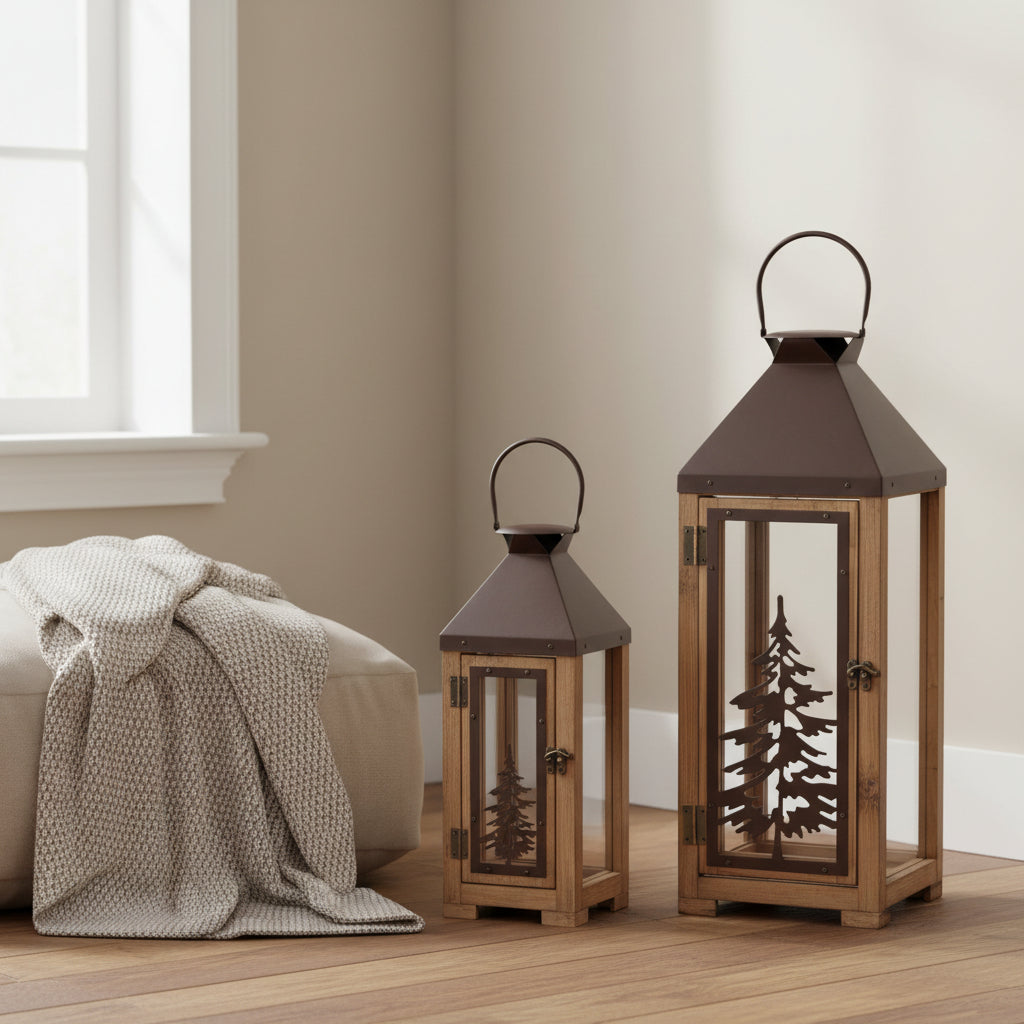 Fir Tree Wooden Lanterns