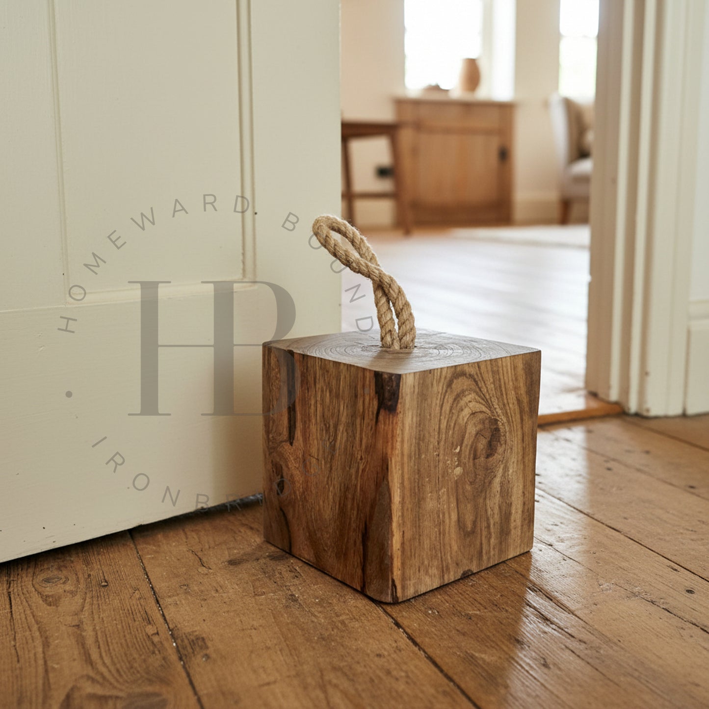 Mango Solid Door Stop with Rope
