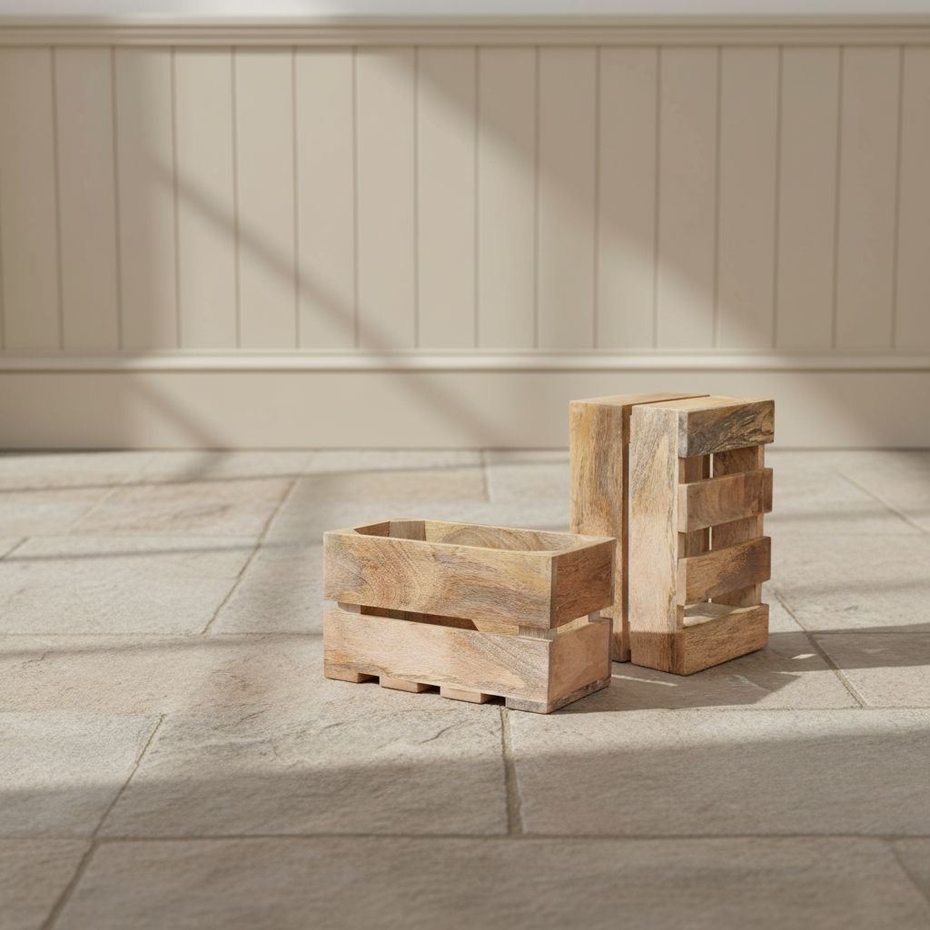 Solid Mango Wood Apple Style Crates