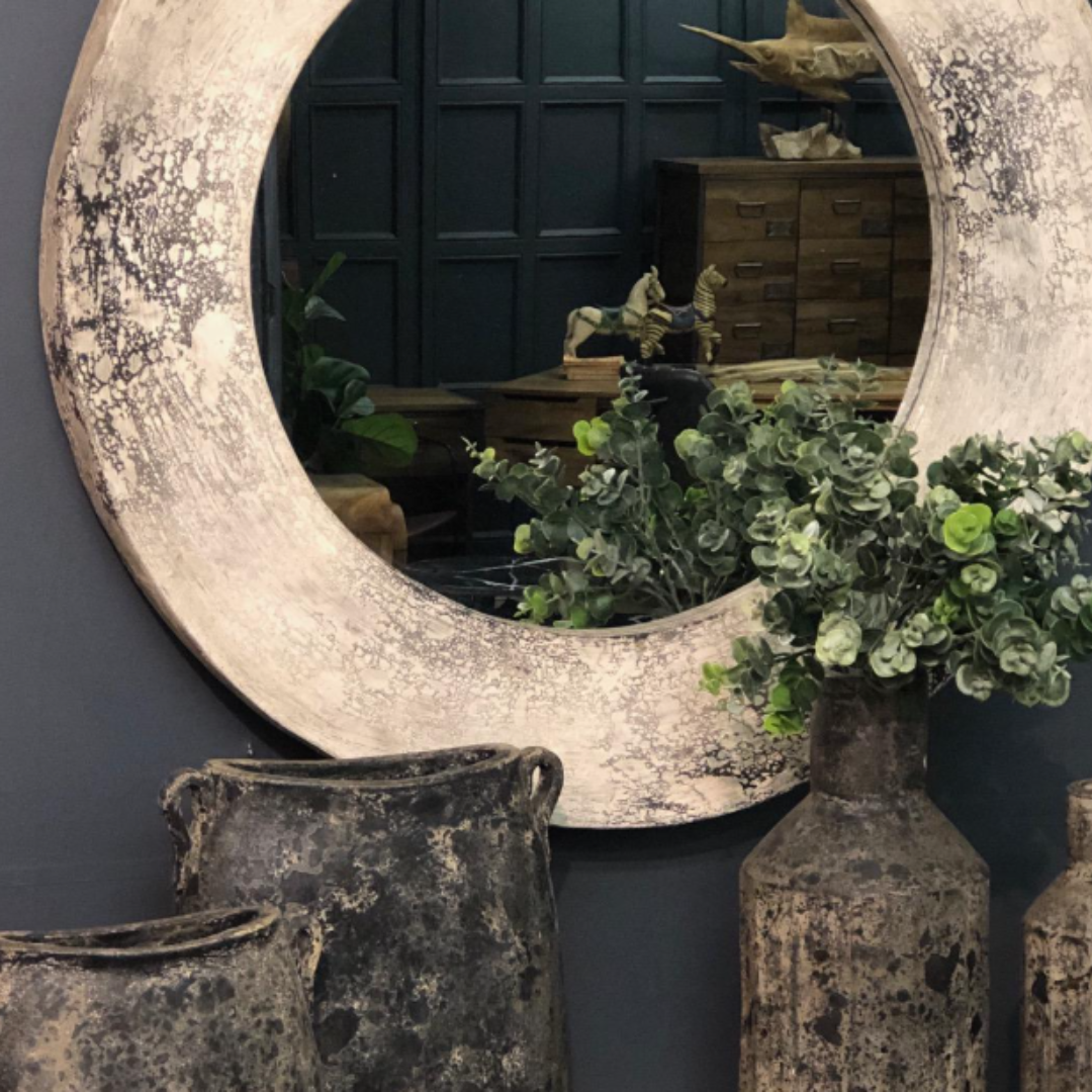 Stoneware Pottery Mirror -81cm
