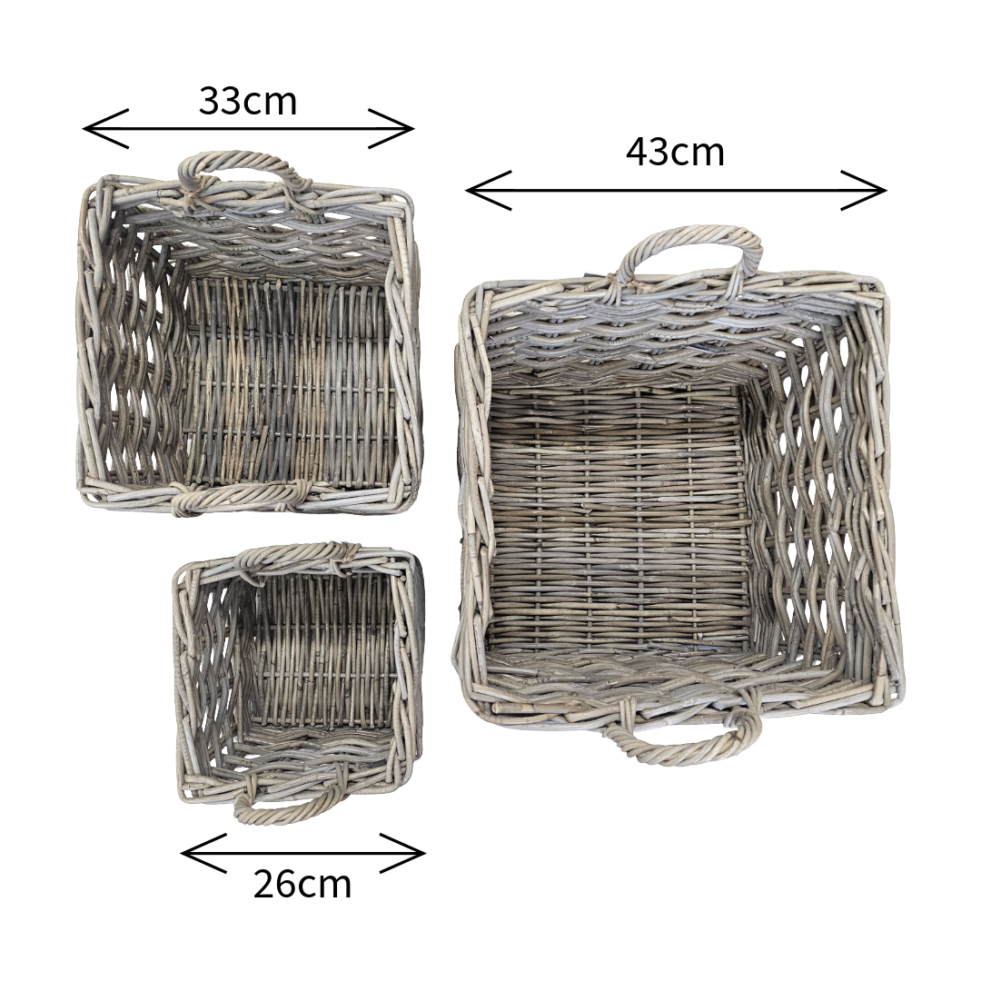 Glenweave Square Baskets with Handles