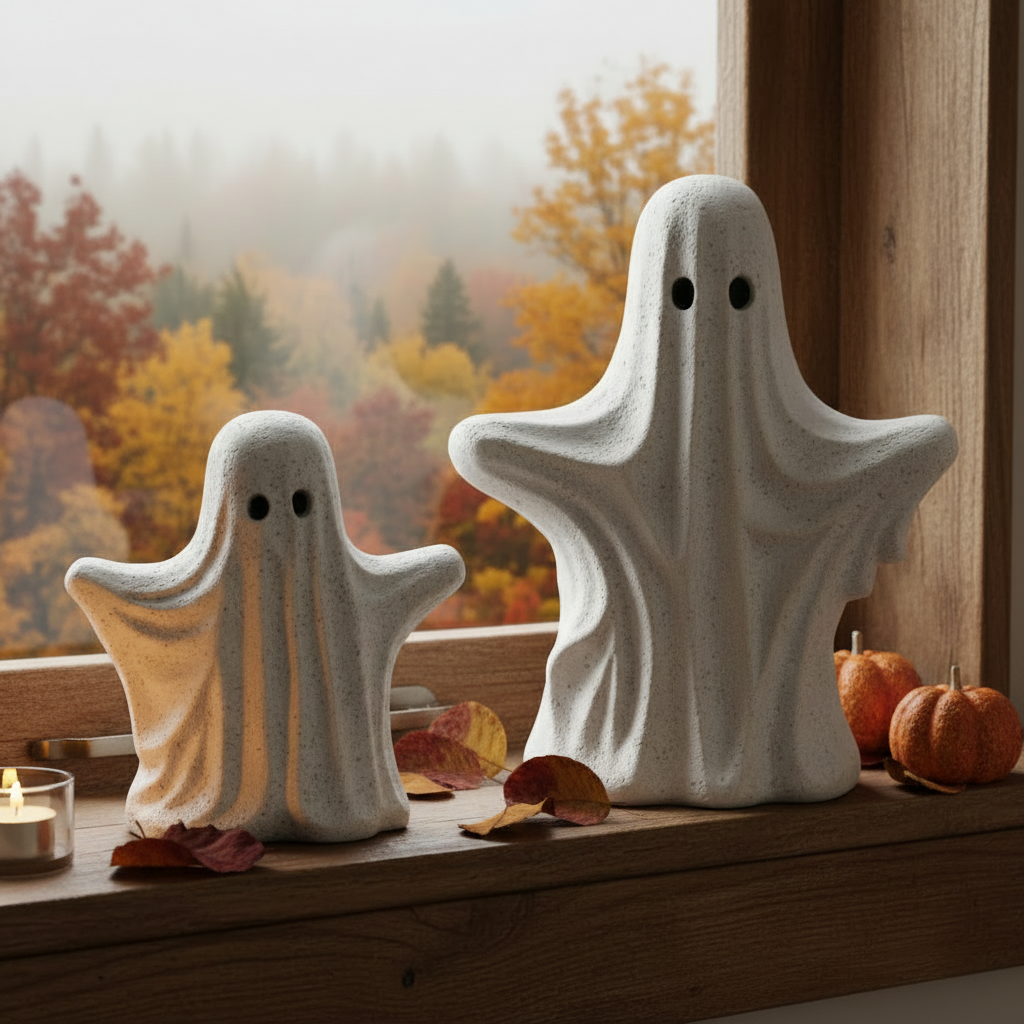 Concrete Ghost Ornaments