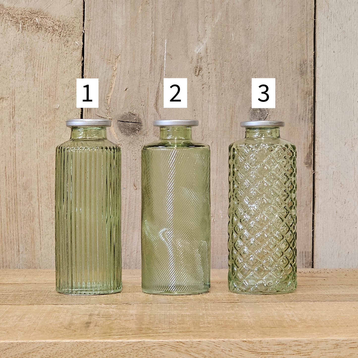 Small Glass Bud Vases - Green