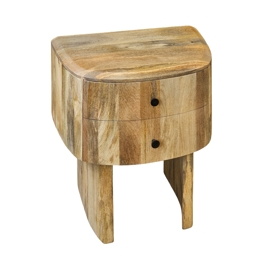 'Crescent' Mango Bedside Table