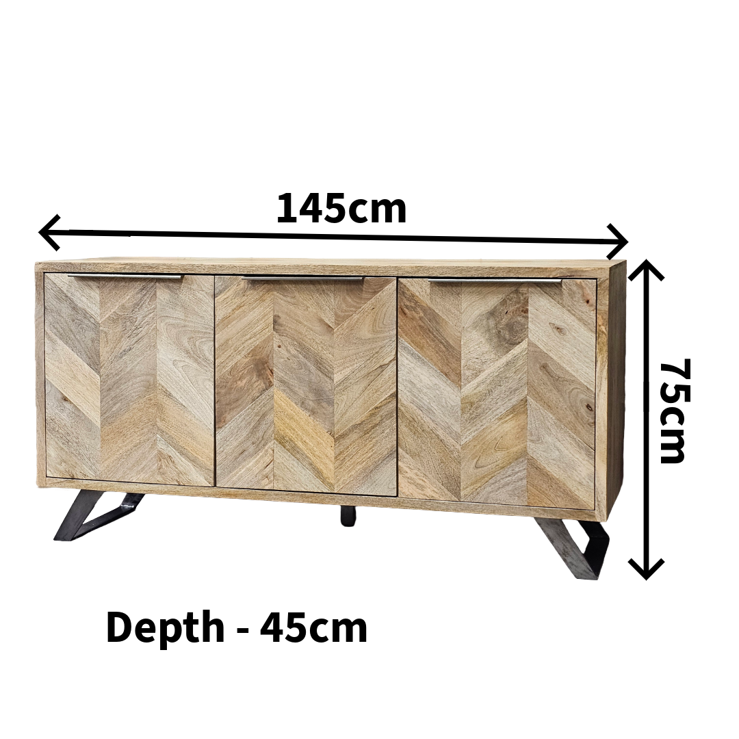 Herringbone Mango Large Sideboard