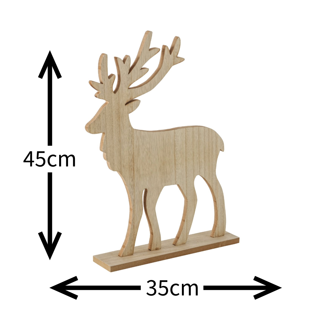 Wooden Reindeer Figurines