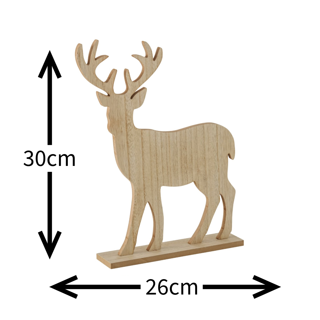 Wooden Reindeer Figurines